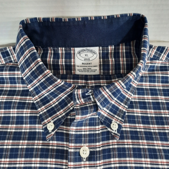 Brooks Brothers Regent Supima Long Sleeve Plaid Shirt Logo - Picture 8 of 8